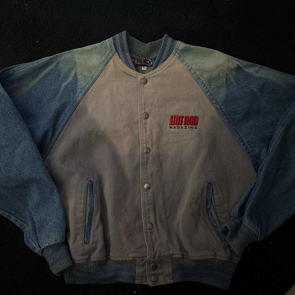 VINTAGE HotRod Magazine Power Tour Jean Jacket Size XL Very Cool!
